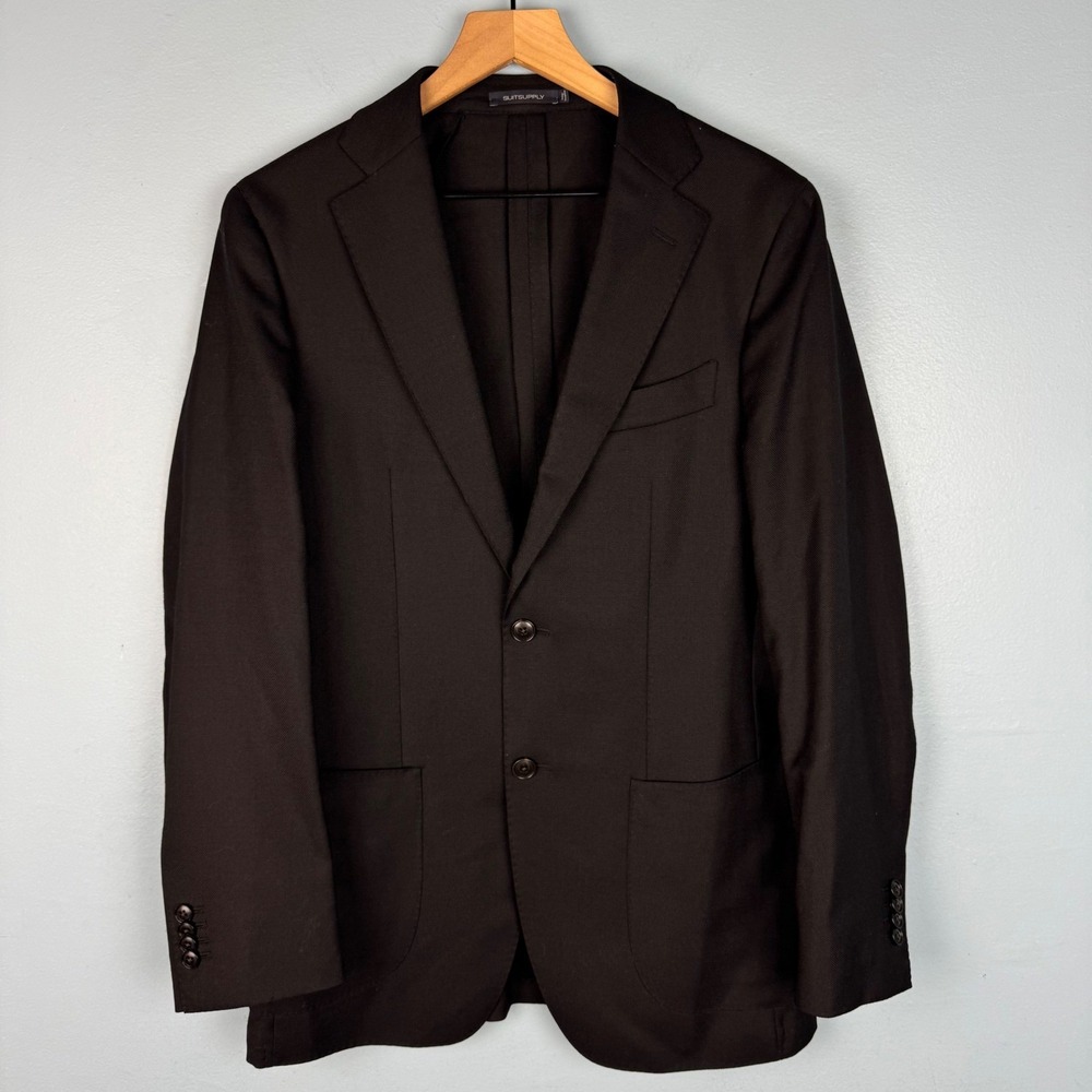 Suitsupply Havana Patch UL Soho EB Suit Set Men's 38R Black Wool Blend Slim Fit - Picture 4 of 16